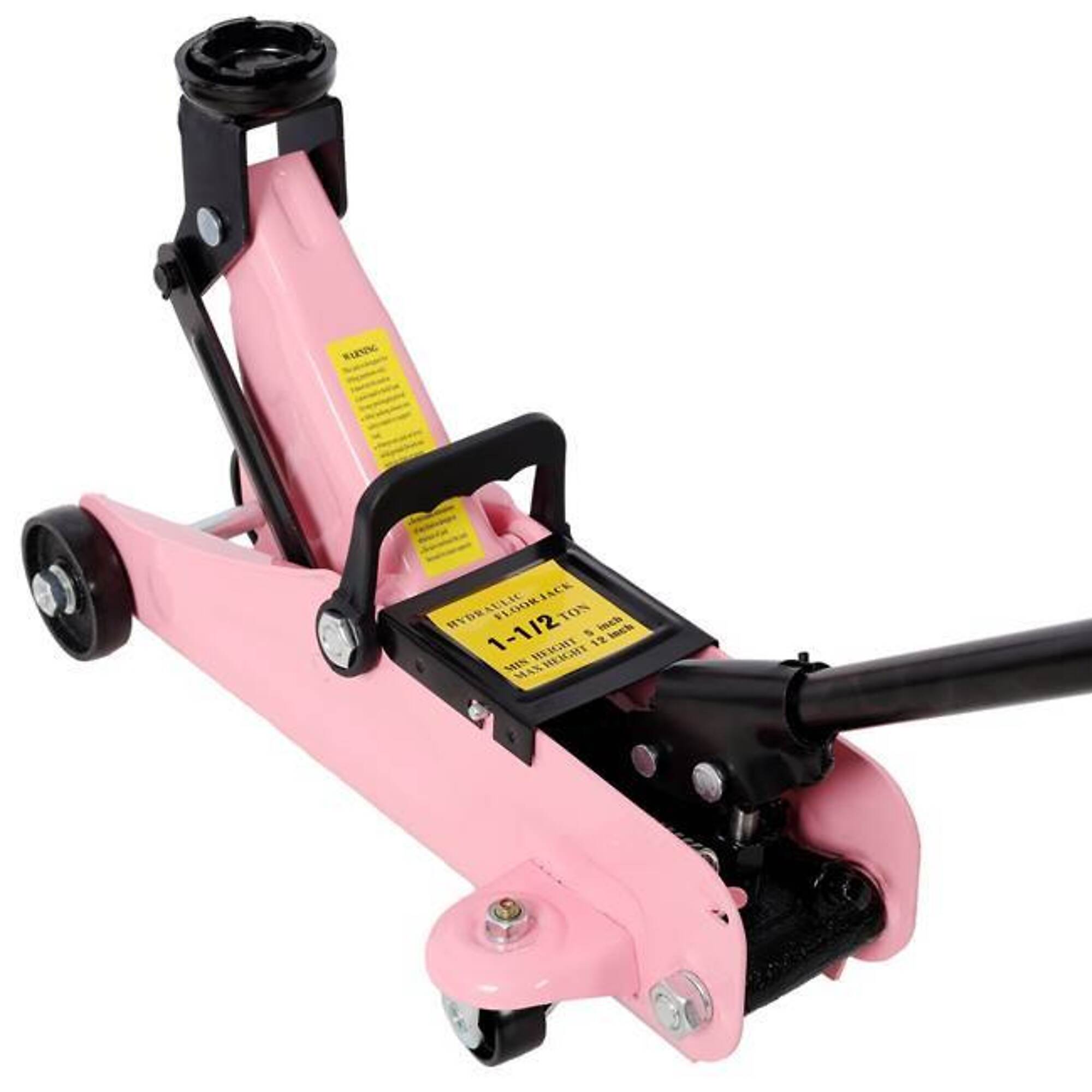 TMB Low-Profile Hydraulic Steel Floor Jack — 1.5 Ton, Pink, Model# BAC-W465P330679